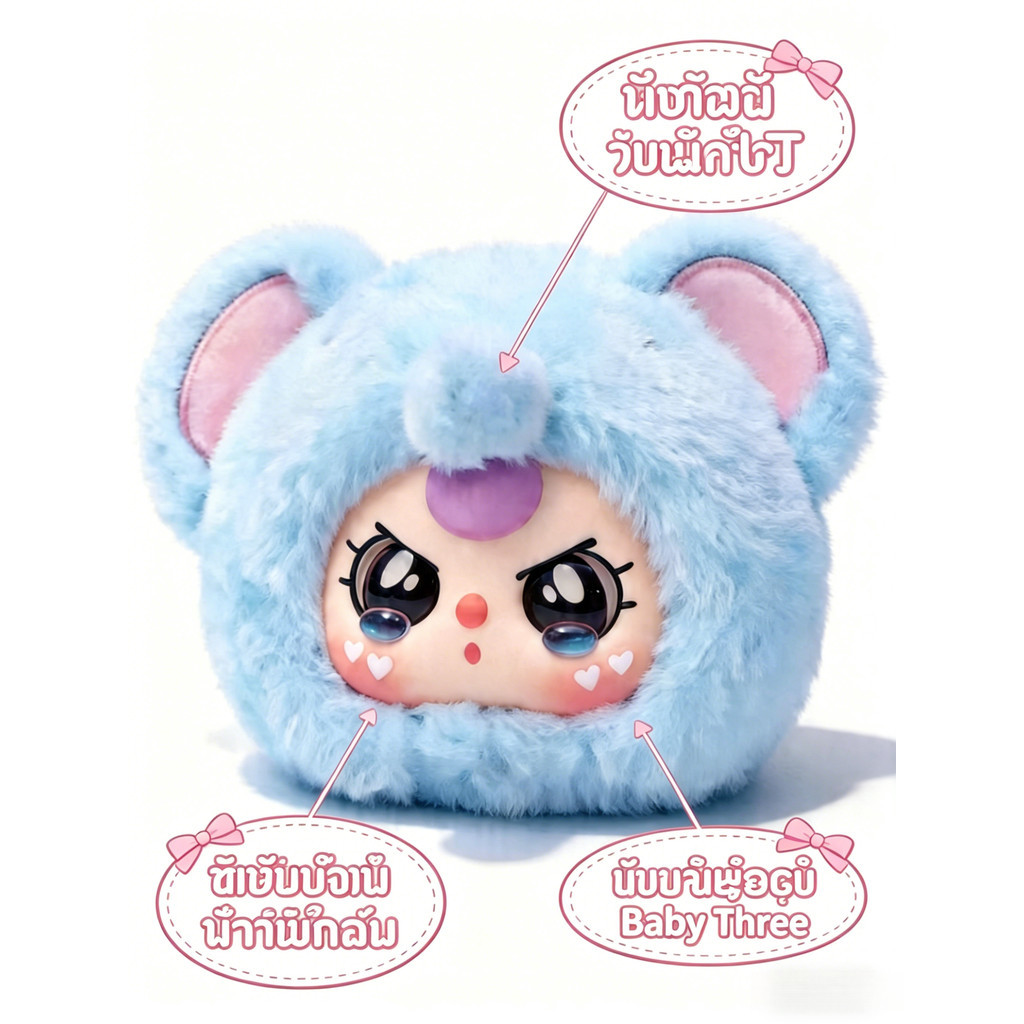 พร้อมส่ง Baby Three V1 Animal Party กล่องสุ่มตุ๊กตาขนปุย ดีไซน์น่ารัก สะสมได้
