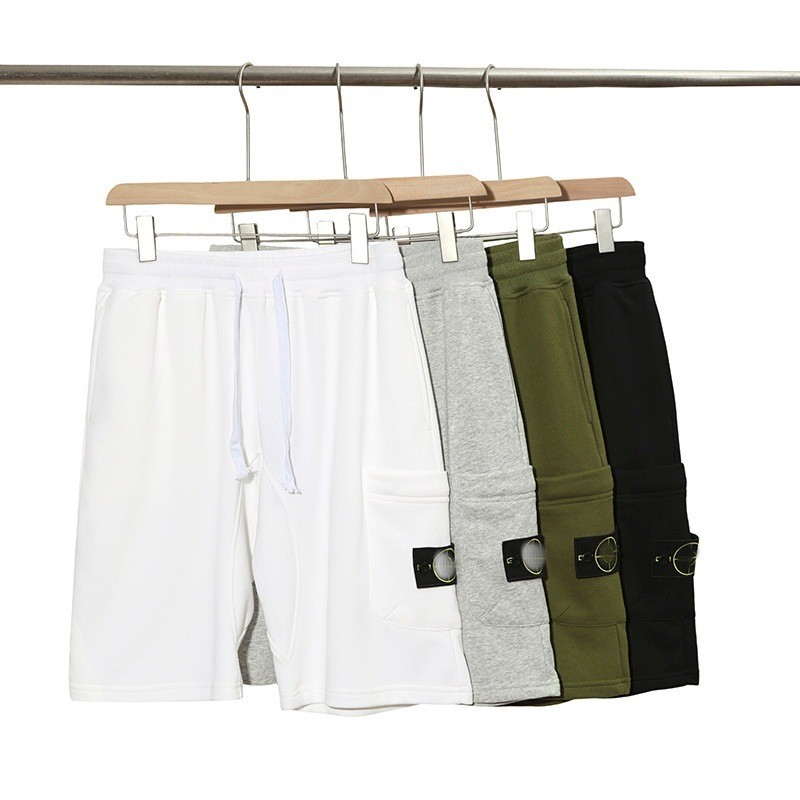 SJ66 Stone Island  Pure cotton shorts, new summer style, versatile, casual, loose fit, unisex, coupl