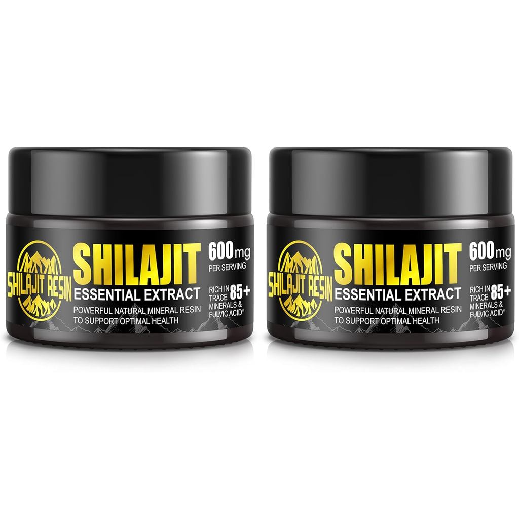 Shilajit Pure Himalayan Organic Shilajit Resin 2 Pack - อาหารเสริม Shilajit - เรซิ่น Shilajit ธรรมชา