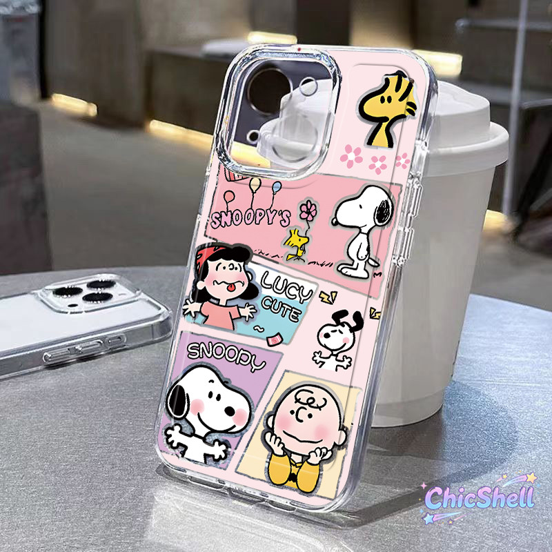 เคสไอโฟน สนูปปี้ตลกๆ เคสใส กันกล้อง cho iPhone 11 12 13 14 15 16 ProMax X XR XS Max 7 8Plus-CL