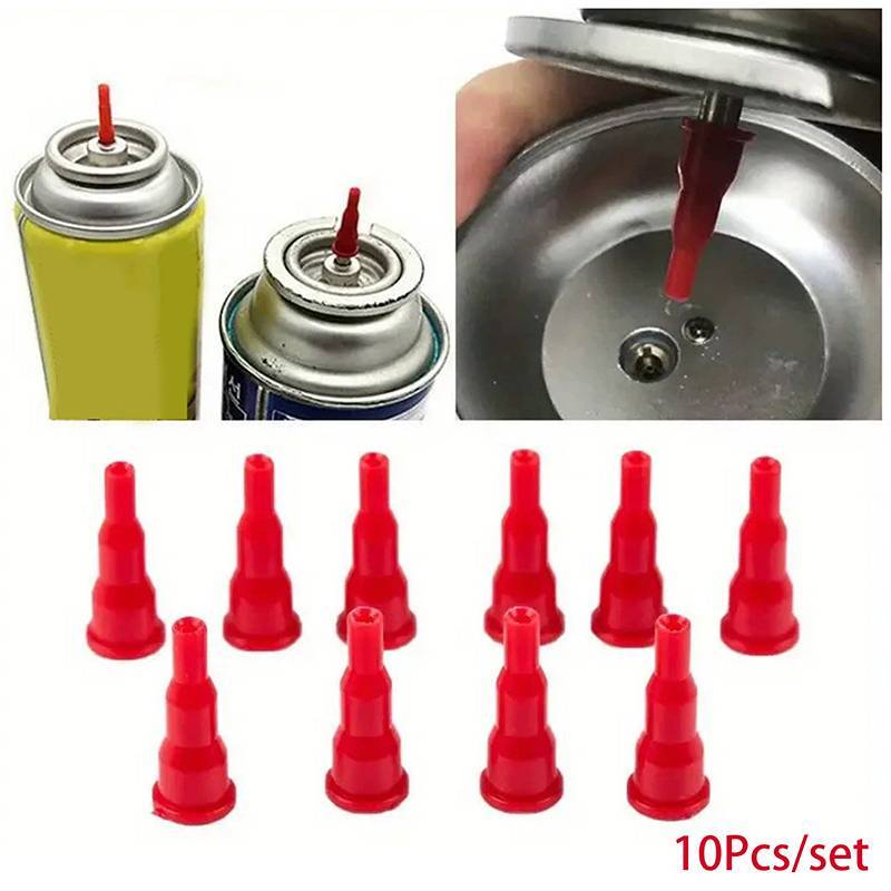 ABPY 10 ชิ้นบิวเทนหัวฉีดอะแดปเตอร์แปลงถังเทปคาสเซ็ตเป็นถังพองหัวฉีดแก๊สสําหรับเติม ABPY