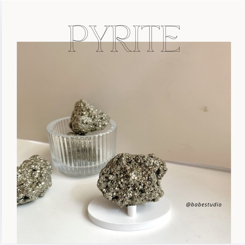 ไพไรต์ Pyrite Natural Stone  หินเเร่ ก้อนดิบ ธรรมชาติ เเท่นวางหิน