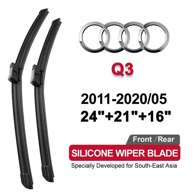 ที่ปัดน้ำฝนซิลิโคน Audi Q3 2011-2020(8UB) 2019 2018 2017 2016 ปัดเงาใส ทนทาน ปัดน้ำได้ดี เงียบ ไม่ขั