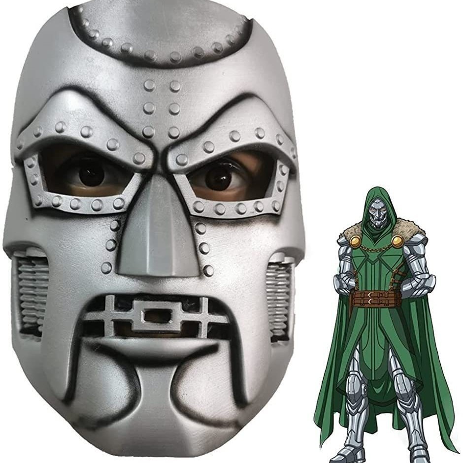 Dr Doom Latex Mask Villain Magic Four Heroes Victor von Doom หมวกกันน็อคบทบาทเล่น Props