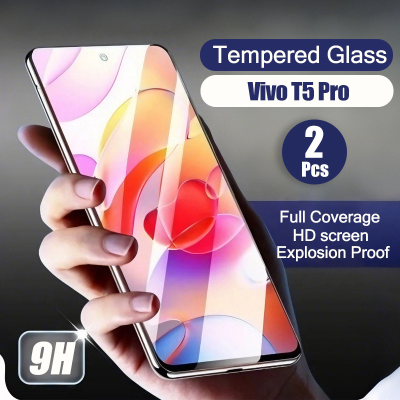 Vivo T5 Pro 1-2 ชิ้นกระจกนิรภัยสําหรับ Vivo S50 S30 Pro mini T5X T4R T4X T3X T4 T3 T2 Pro Lite Ultra