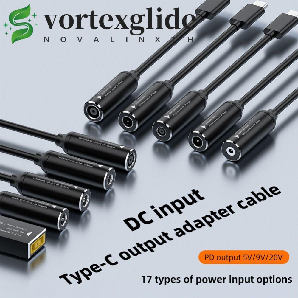 VORTEXGLIDE Type-C To DC Jack สายชาร์จ, PD 65W PD Output DC To Type-C สายชาร์จ, ติดตั้งง่าย 3A 5/9/2