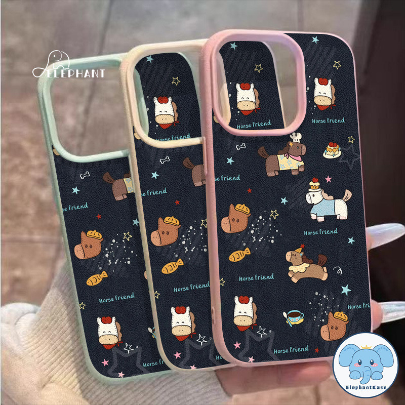 สำหรับ IPhone 17 13 Air 15 11 16 12 14 Pro Max XR X 7 15 Plus เค้กดาวการ์ตูนม้า 2026 ปกหนังคู่รักปีใหม่ - รูปที่ 5