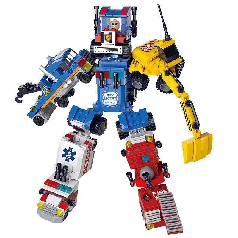 Chinese Building Blocks Children Educational Assembly Deformation Robot Diamond Toy Boy Splicing Sma