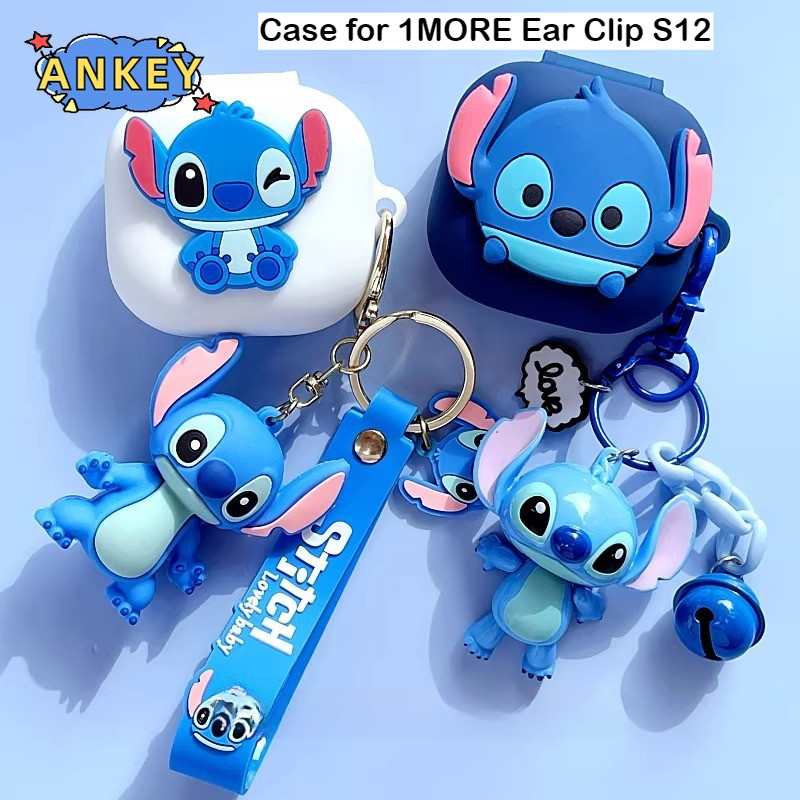 Case for 1MORE Ear Clip S12 Protective silicone Cute Stitch pendant Cartoon Covers Bluetooth Earphon