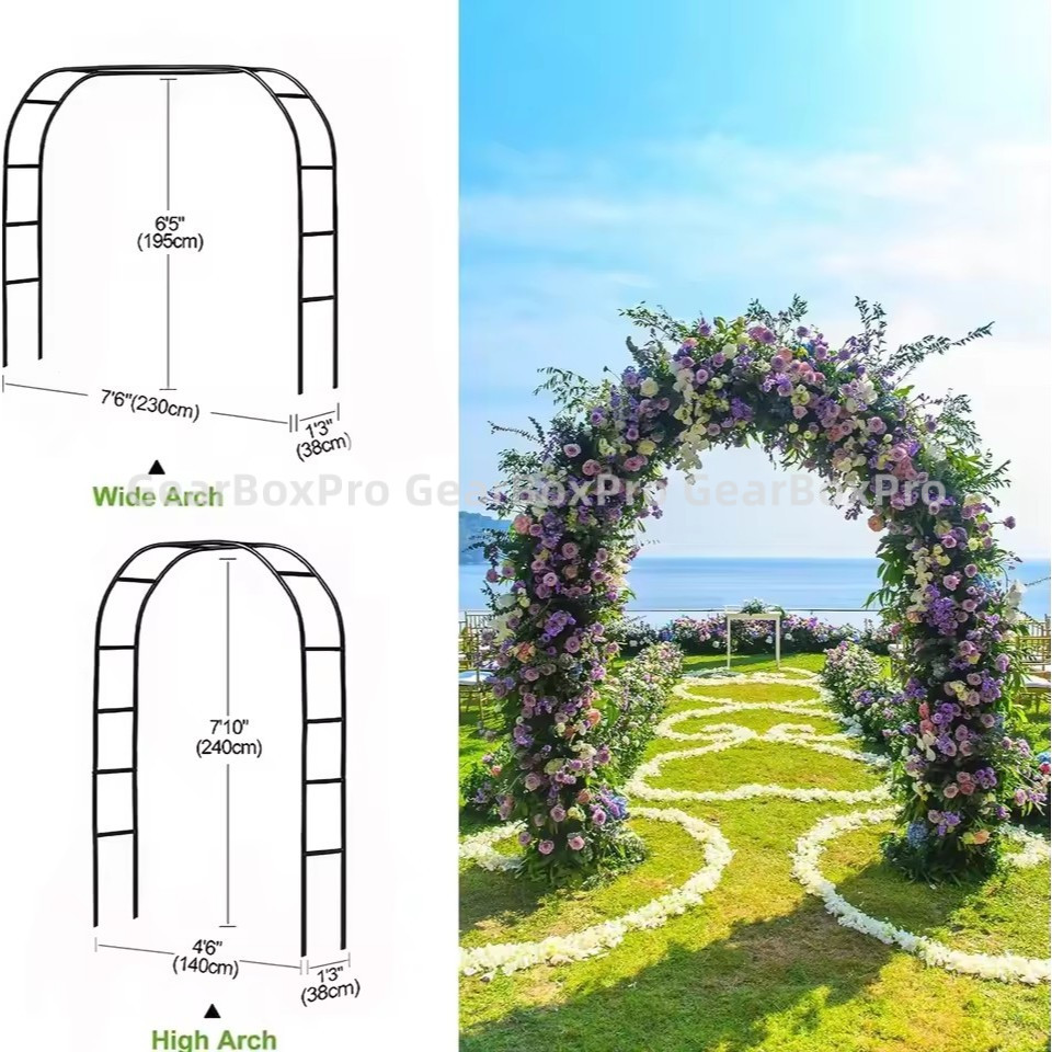 ซุ้มไม้เลื้อย 13mm โครงเหล็ก ถอดออกได้ ขนาด 240x140x39cm ติดตั้งง่าย เหมาะสำหรับตกแต่งสวน งานแต่งงาน และพื้นที่กลางแจ้ง