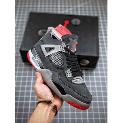 รองเท้าAjixing Off-White x Air Jordan 4 Retro Cream/Sail สำหรับใส่เล่นบาสและสวมใส่ประจำวัน