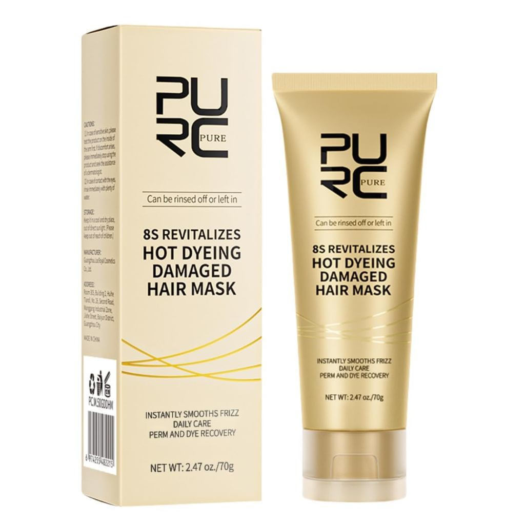 PURC 8 วินาทีหน้ากากผม Smoothing Straightening Keratin Hair Treatment ครีม Soft Repair เสียหาย Frizz