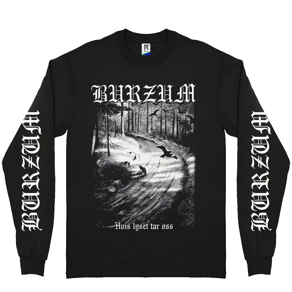 BURZUM Hvis Lyset Tar Oss เสื้อยืดแขนยาวสีดำ ลายกราฟิกวินเทจ ผ้าคอตตอนหนัก สไตล์บูเท็กซ์