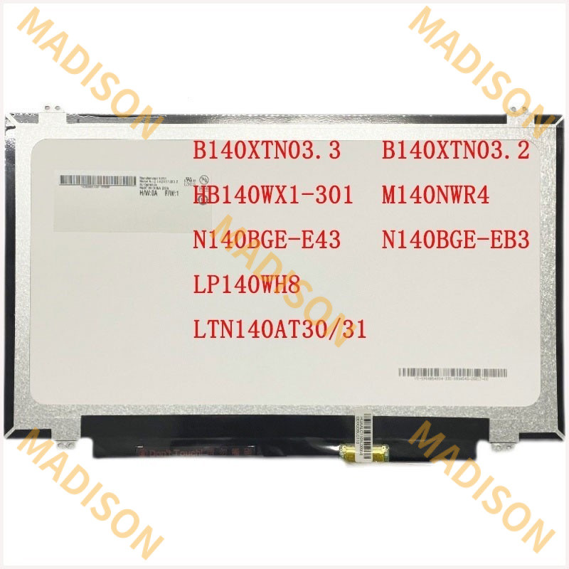 14 "นิ้ว 30-pin lp140wh8 ltn140at30/31 b140xtn03.3/03.2 m140nwr4 N140BGE-EB3 lp140wh2 tps1 hb140wx01