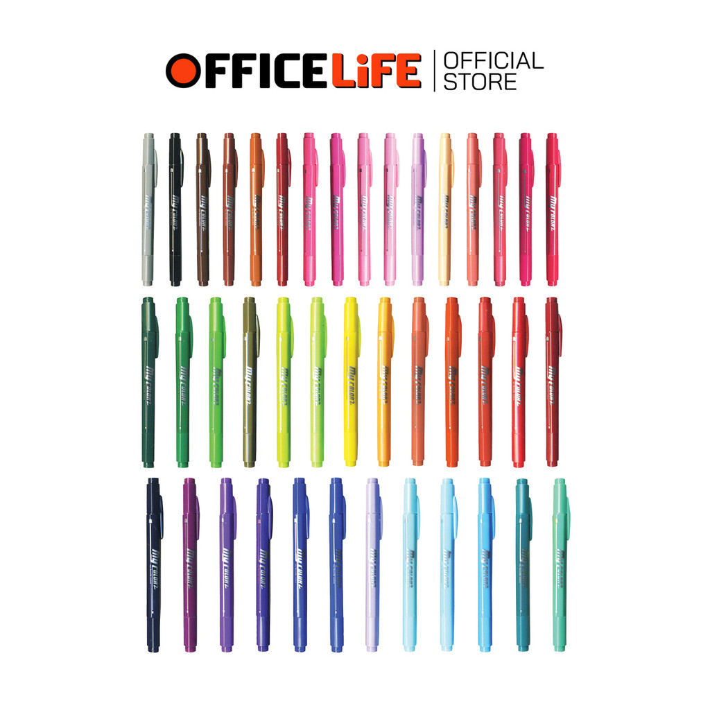 DONG-A (ดองอา) My Color ปากกาสี ปากกา มายคัลเลอร์ 2 TWIN-TIP สองหัวในด้ามเดียว ( 1 ด้าม )