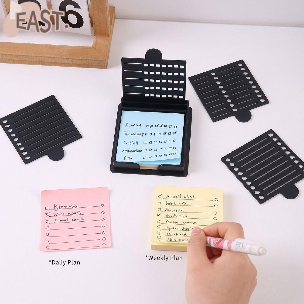 EASTS Sticky Note Stencil, Dispenser Sticky Note Storage Tools Sticky Note Holder Set, Line Drawing 