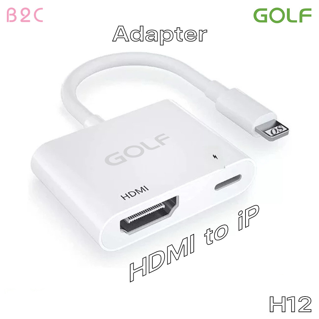 GOLF รุ่น H12 HDTV Digital AV Converter ความละเอียดสูง iP to HDTV ทีวี 4K เหมาะสำหรับโน้ตบุ๊ค iP iPd