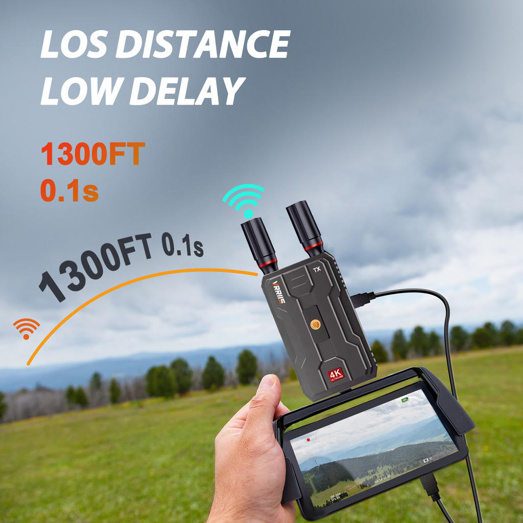 Pro 5G 4K HDMI Wireless Extender Audio Video Transmitter Receiver Dual Display รองรับแบตเตอรี่กล้อง 