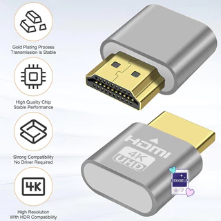 ⚡ส่งจาก กทม⚡HDMI เสียบเดียวเชื่อมจอใหญ่ จอแสดงผลเสมือน HDMI แบบพกพา LED กราฟิกการ์ดหลอกลวงอุปกรณ์เสริมสำนักงานระยะไกล