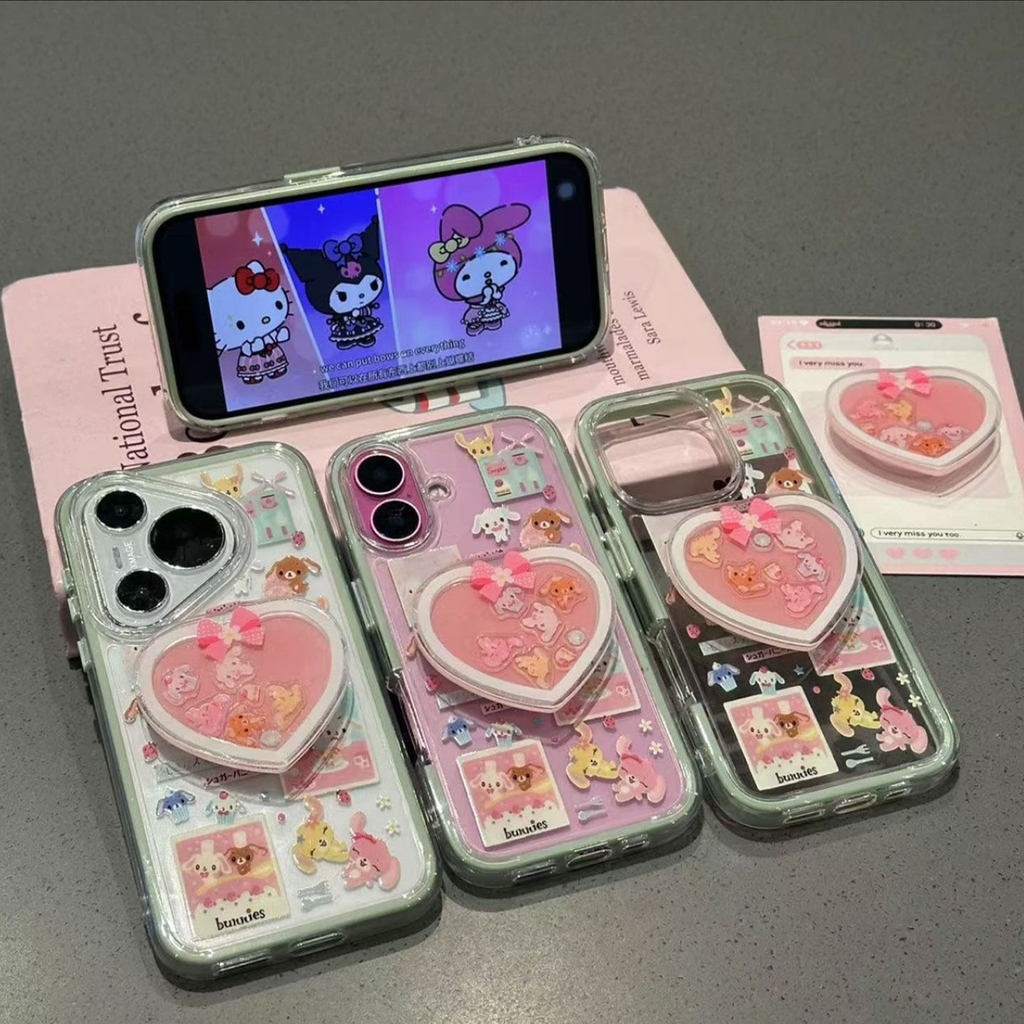 กระต่ายขนมหวานน่ารักเหมาะสําหรับ Apple 16promax เคสโทรศัพท์ iphone15por OnePlus 13 Xiaomi 15note14K8