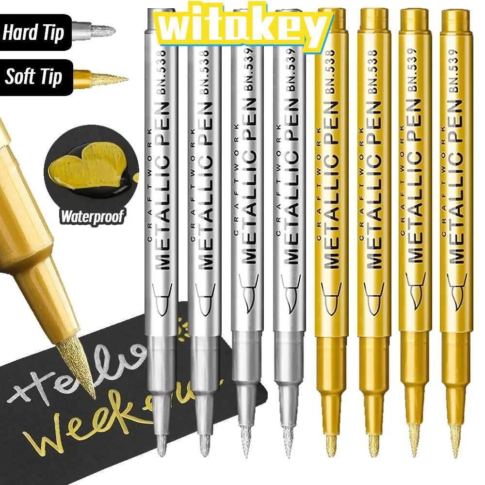 WITAKEY ปากกามาร์กเกอร์เมทัลลิก สีโลหะแข็ง มัลติฟังก์ชั่น ลายเซ็น วาดภาพ พกพาสะดวก