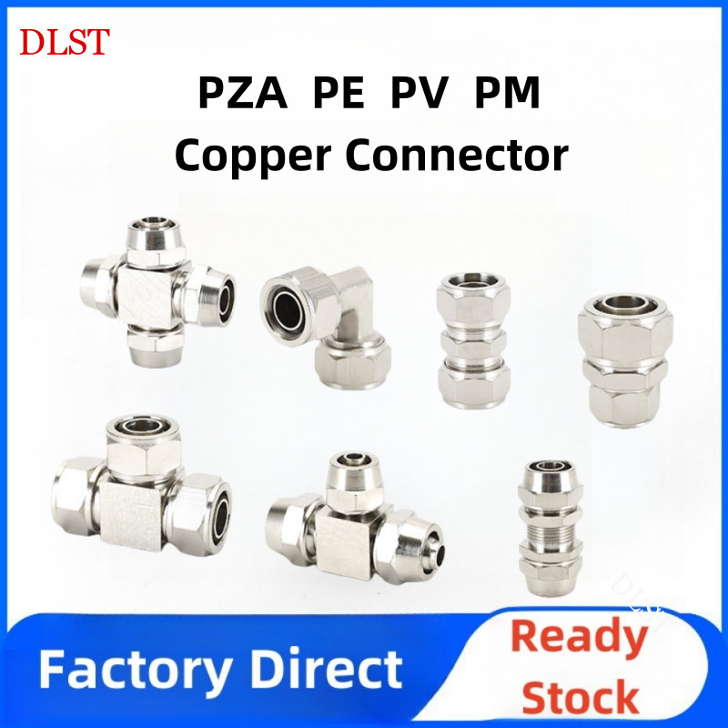 ทองแดงนิกเกิล-Plated Pneumatic Joint Air Quick Joint สําหรับ PU Trachea เส้นผ่านศูนย์กลางภายนอก OD 4