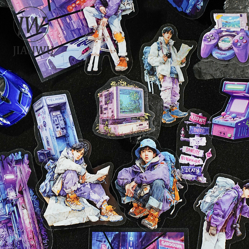 JIANWU ผจญภัย Journey Series Vintage ตัวอักษรภูเขาภูมิทัศน์วัสดุ Collage PET สติกเกอร์ Creative Journal เครื่องเขียน
