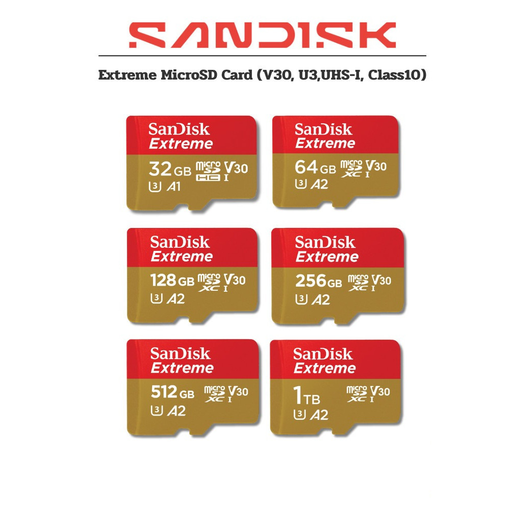 SANDISK Extreme Game Micro SDcard 32/64/128/256GB (190MB) UHS-I V30 U3 A2 Memory card Nintendo