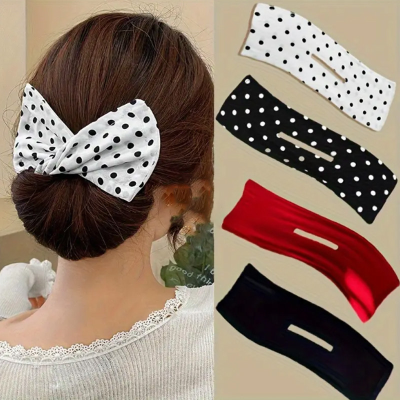 กิ๊บติดผมสไตล์เกาหลีแบบ Polka Dot Twist เสริมความงามสำหรับผม และเป็นแฟชั่นทันสมัย