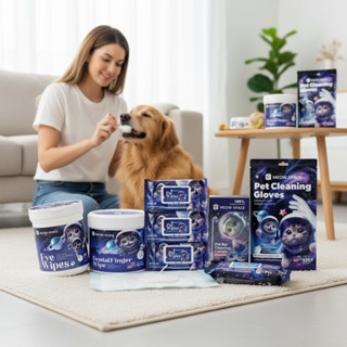 MEOW SPACE อุปกรณ์ของใช้ สำลีก้านเช็ดหู แผ่นเช็ดตา ถุงมืออาบ…