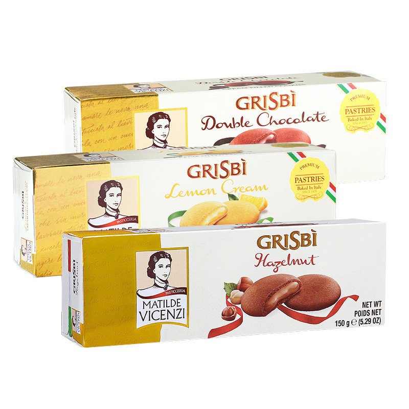 อิตาลีนําเข้า Vicenzi/Vicenzi บิสกิตแซนวิชรสครีม รสมะนาว Pastry 135g