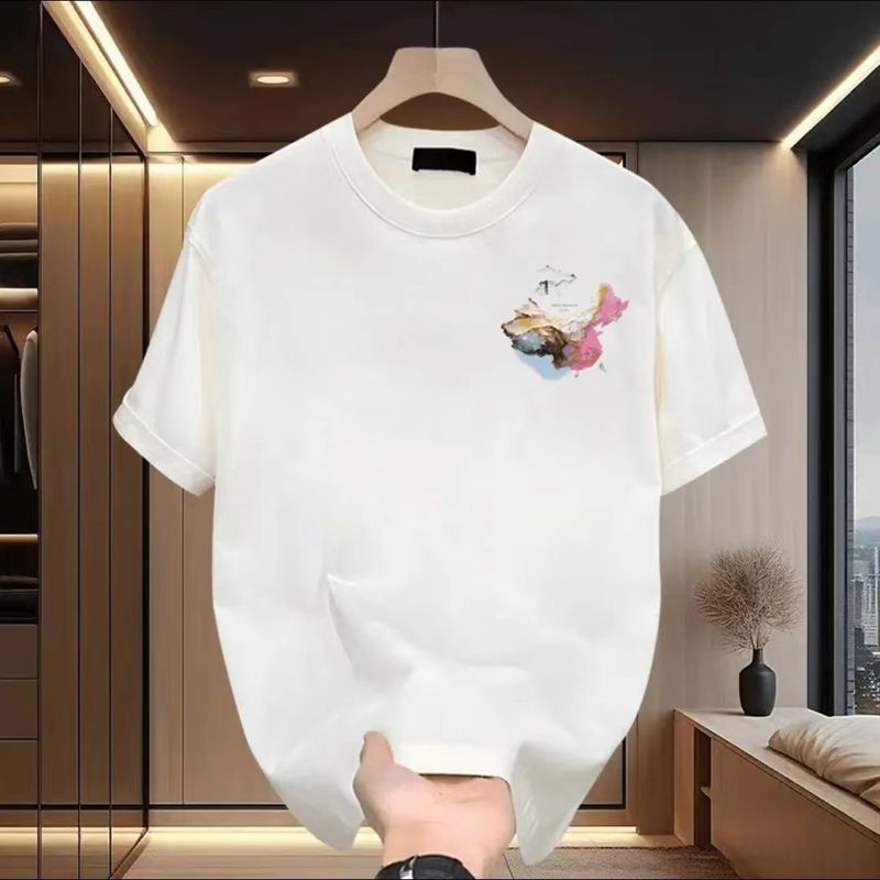 เกาหลีเกาหลี 2026 แห่งชาติอินเทรนด์เสื้อยืด Ruffian หล่อผู้ชายผู้หญิงสไตล์ All-Match พิมพ์แขนสั้นเยา