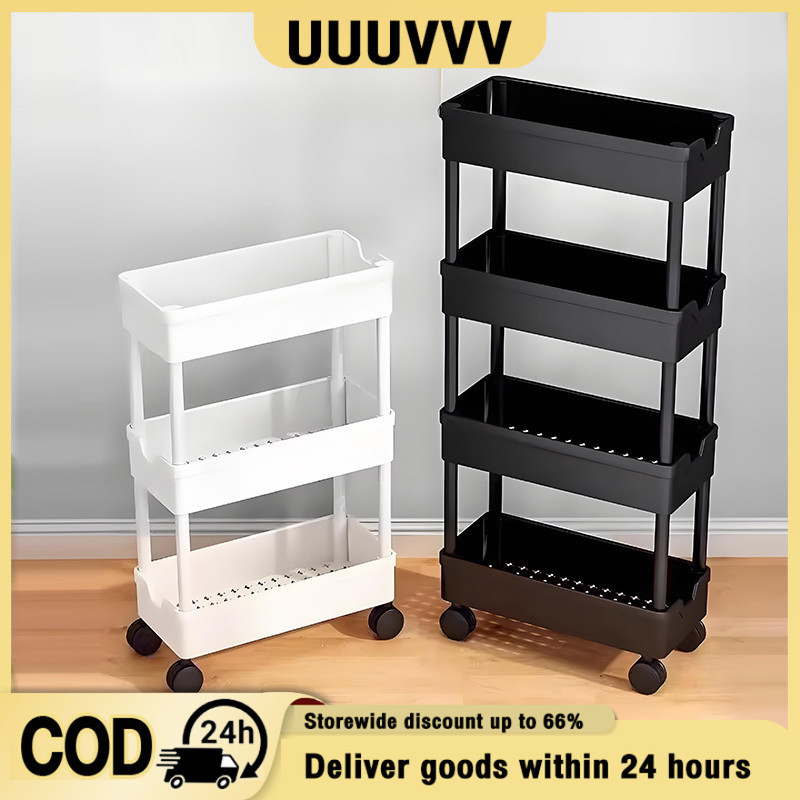 Multifunction 3/4 Tier Rolling Trolley Rack | Kitchen & Home Organizer Cart | Organizer Storage Shel