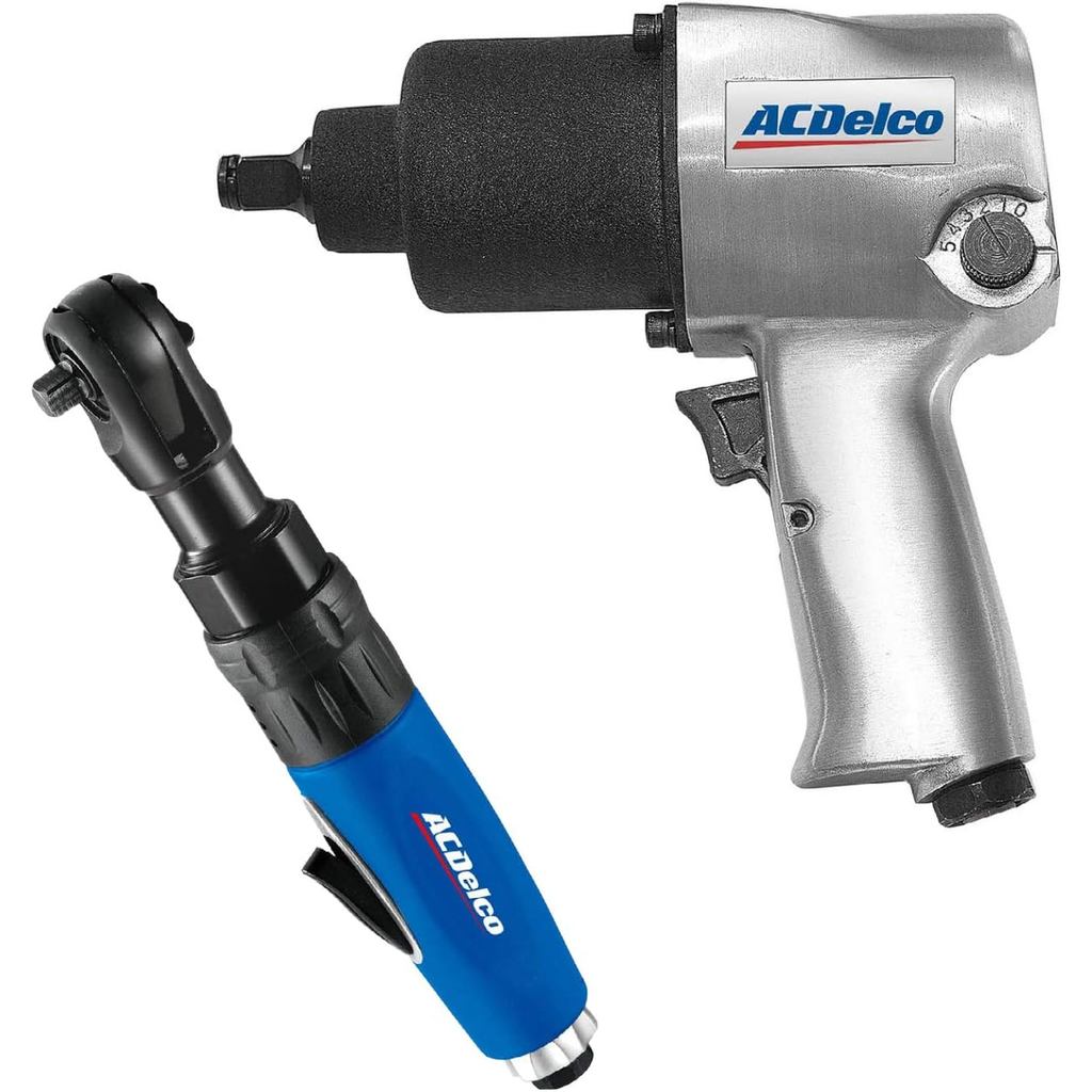 ACDelco ANI405A-NK1 นิวเมติก Heavy Duty Twin ค้อน ½ 5-Speed ประแจผลกระทบและ 3/8 ประแจวงล้อ Combo ชุด