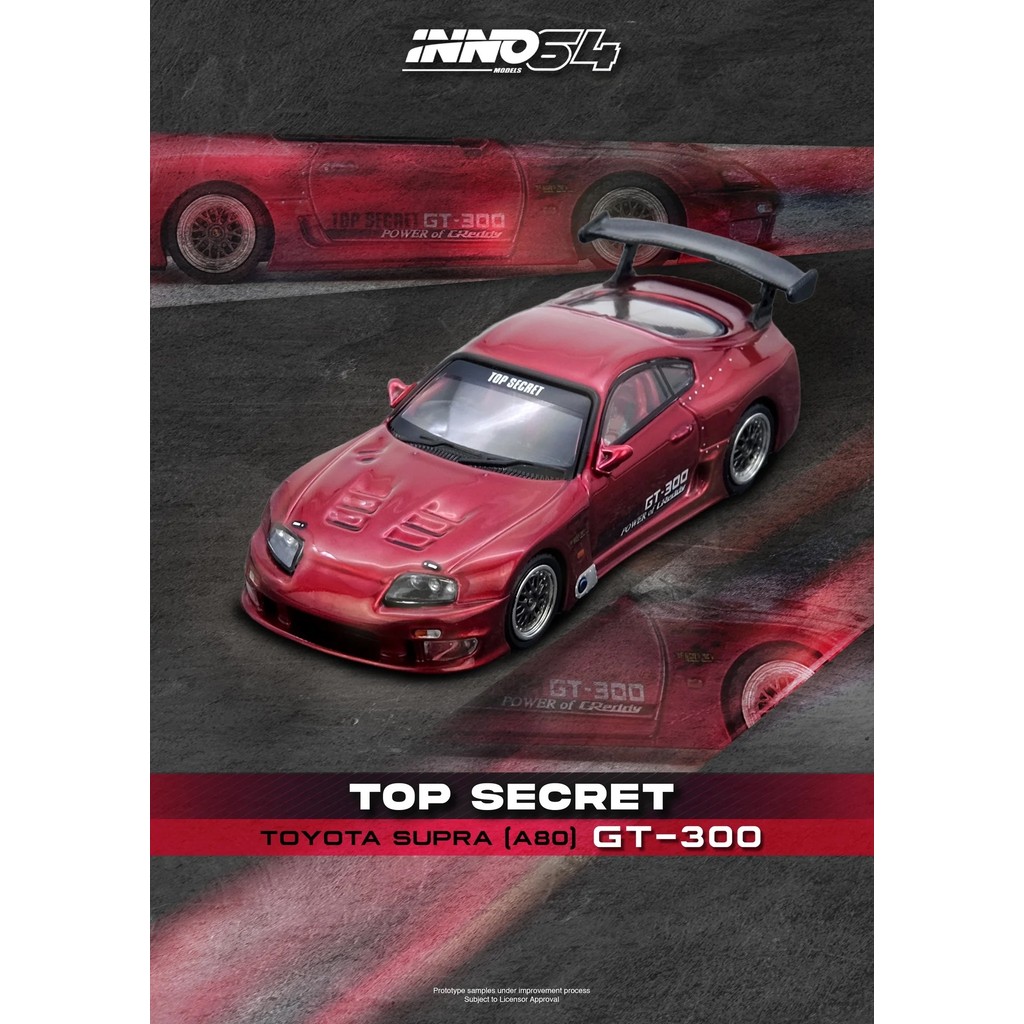 INNO64 1:64 TOYOTA SUPRA (A80) GT300 "TOP SECRET" Red IN64-A80TS-RED