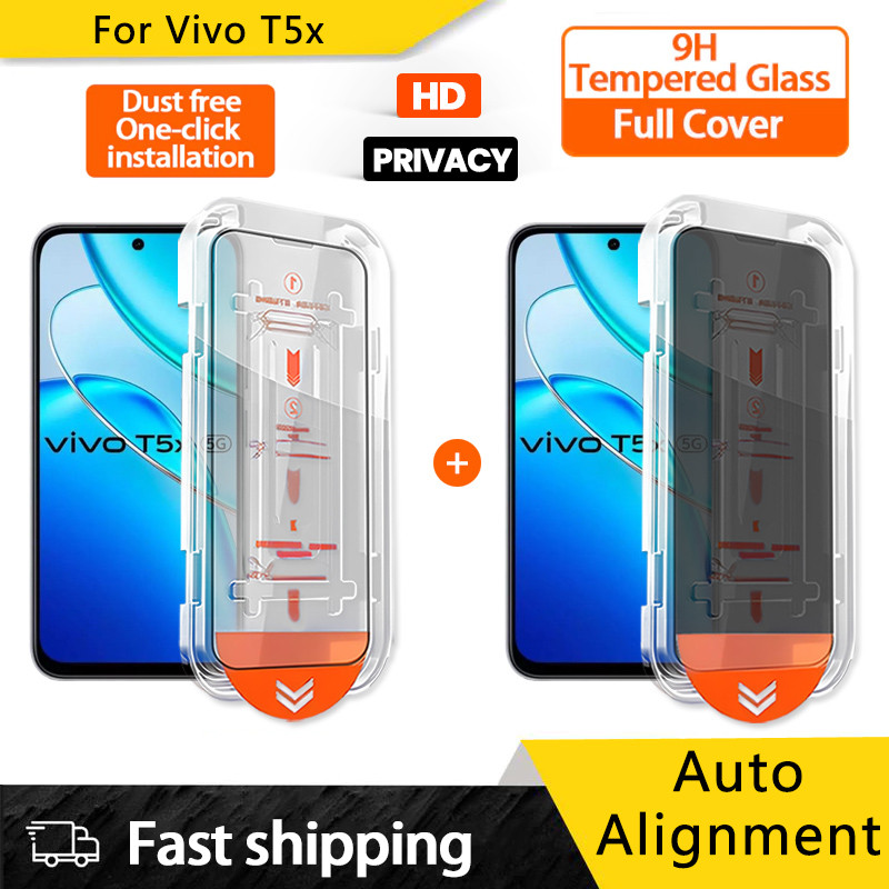 สําหรับ Vivo T5X HD Anti Spy กระจกนิรภัยสําหรับ Vivo T4 Pro T3 Lite T3X T4X One-Click ติดตั้งง่ายควา