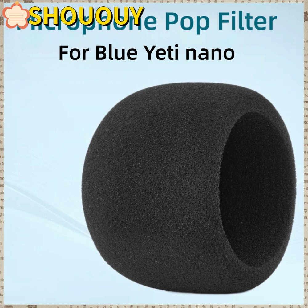 SHOUUY Mic ฝาครอบกระจก, Windproof Flocked ฟองน้ําโฟมไมโครโฟน Pop Filter, Professional เปลี่ยน Pop Filter สําหรับ Blue Yeti nano ไมโครโฟนสตูดิโอบันทึก