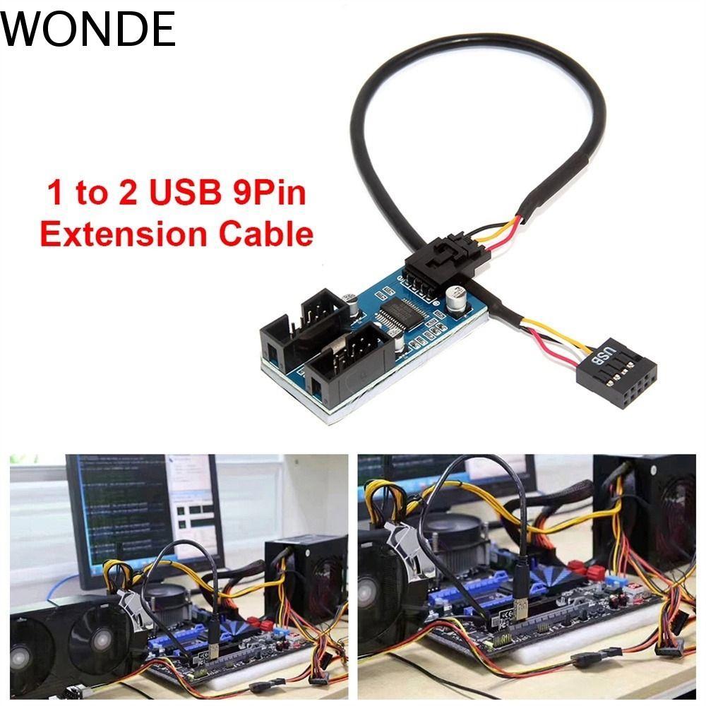 WONDE USB 9 Pin Header 9 Pin หญิง Extender HUB Connector ชิ้นส่วนคอมพิวเตอร์เมนบอร์ด USB ทนทานเมนบอร