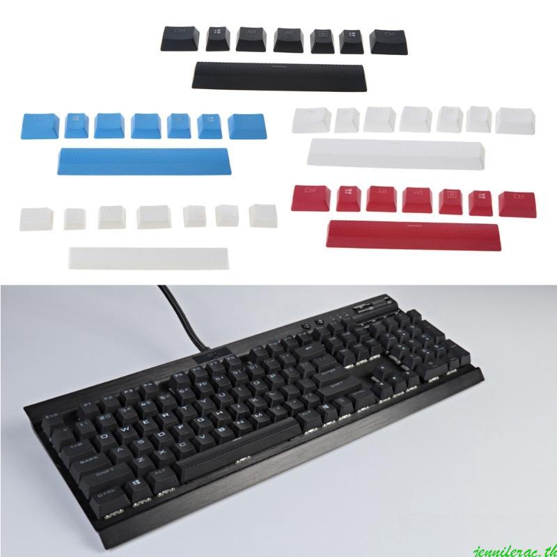 Jenniferac 8 คีย์ 6 5u Space Bar PBT Keycaps Double Shot Keycap สําหรับ Corsair STRAFE K65 K75