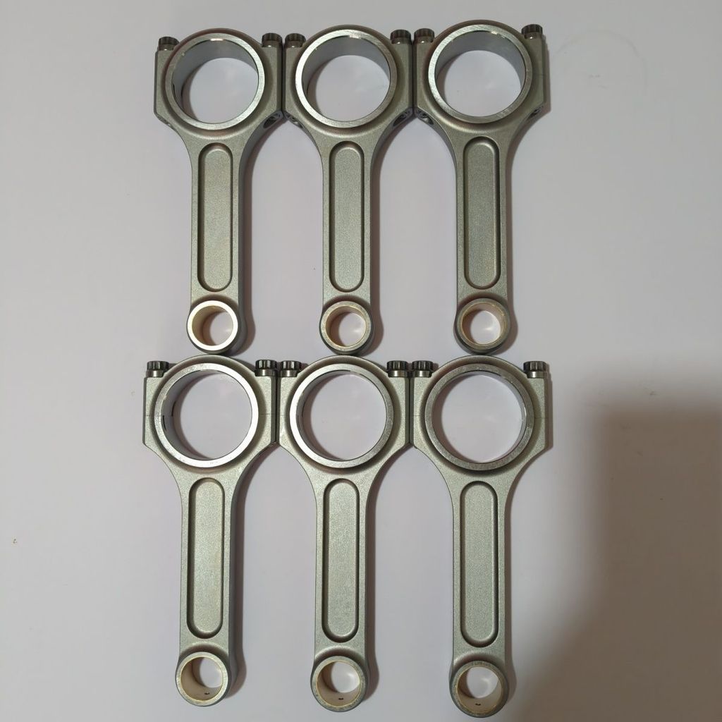 ก้านสูบฟอร์จ M50 BMW 135mm H-Beam 4340 สำหรับ M50B25 M52 M54 S50 S52 ชุด 6 ชิ้น