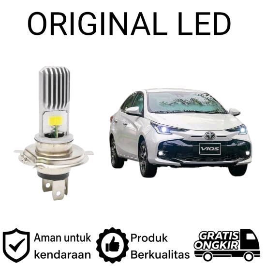 AM 2 ชิ้น H4 COB LED ไฟหน้าสําหรับ Toyota vios gen3 รถ