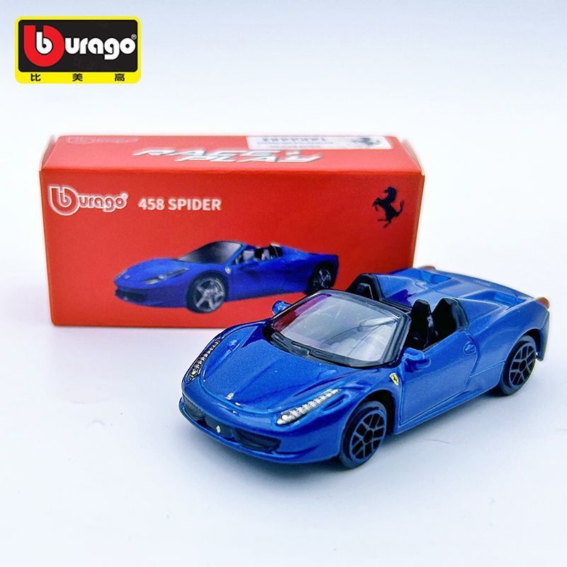 Bburago 1:64 Ferrari 458 Spider รถโมเดลโลหะผสมDiecast – ของเล่นจําลองรุ่นลิมิเต็ด