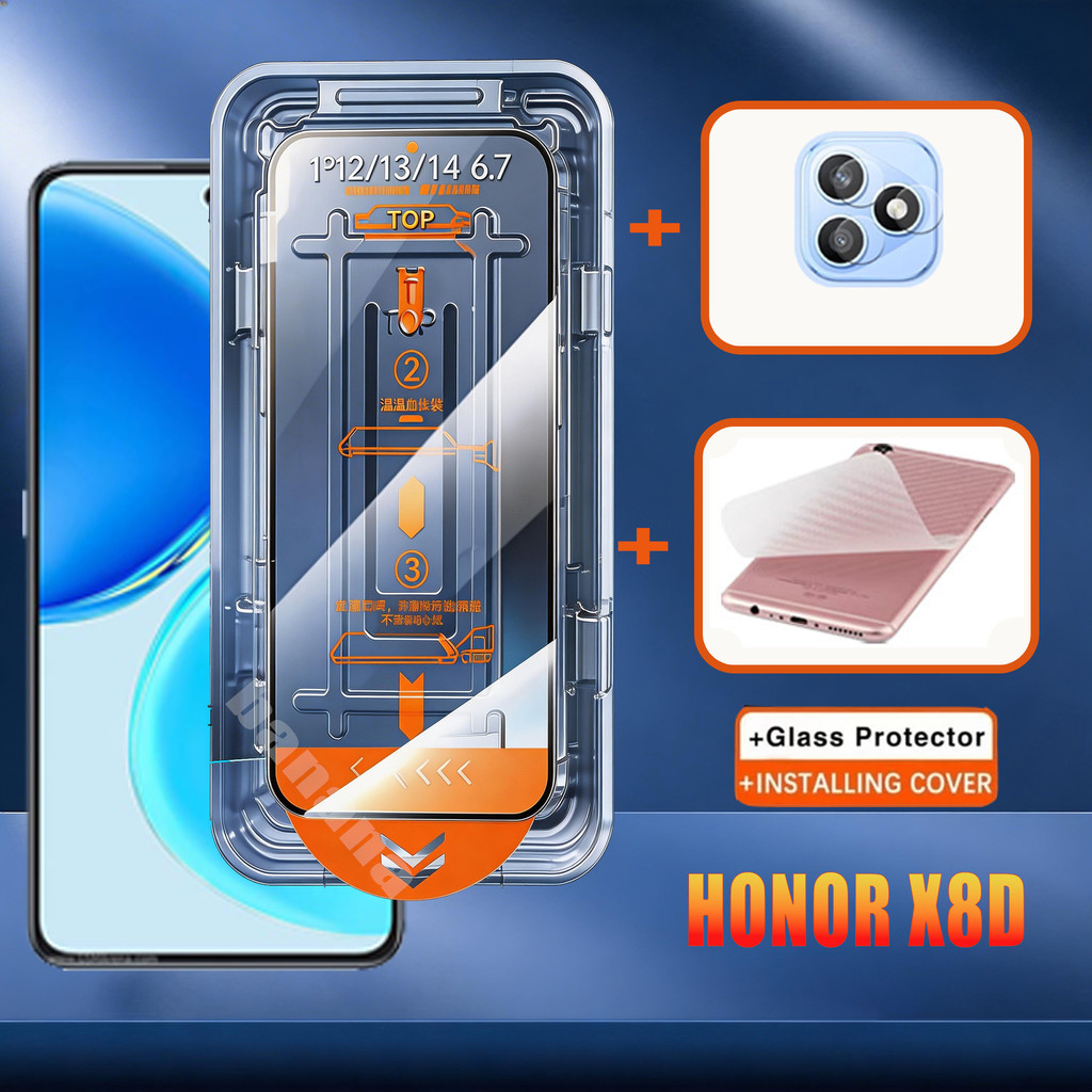 Honor X8D One-คลิกกระจกนิรภัยป้องกันหน้าจอสําหรับHonor X5C Plus X9D X70 X7D & 400 สมาร์ทX6D X7C X8C 