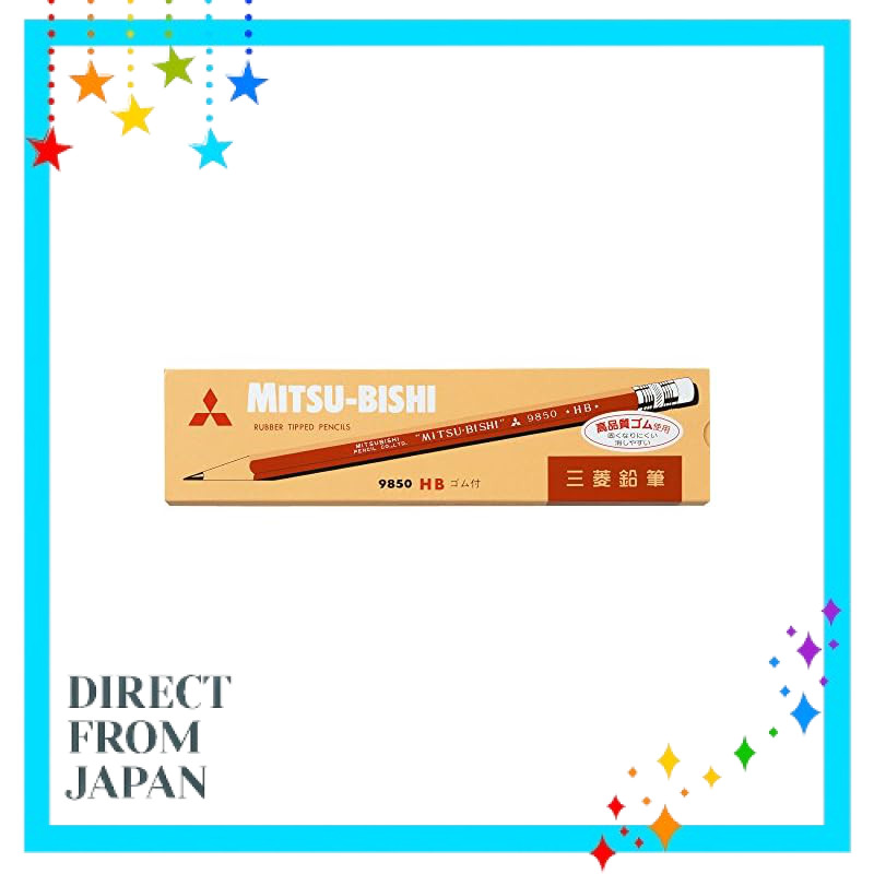 Mitsubishi Pencil Pencil with Eraser 9850 HB 12 pieces K9850HB