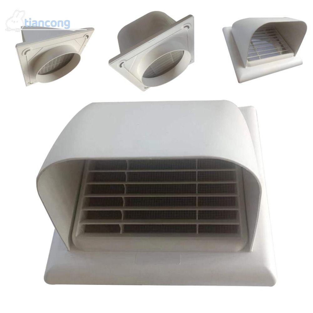 TIANCONG ฝาครอบท่อเครื่องดูดควัน, 100/150 มม.ABS ภายนอกผนังระบายอากาศ Grille, คุณภาพสูง Rain-proof Square Exhaust Port สีขาวห้องครัวพัดลมดูดอากาศ Air Outlet Fresh Air System