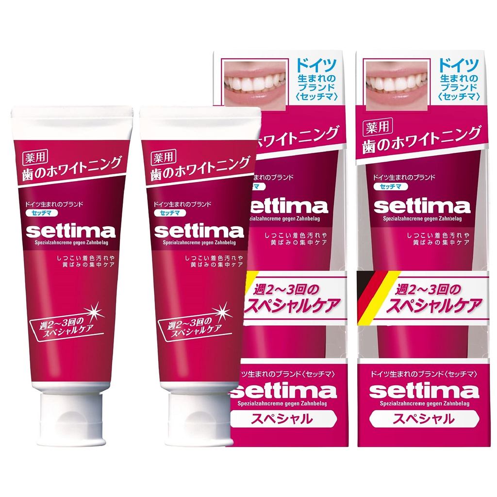 Sunstar Settima Toothpaste Special [Standing Type] (Medicinal-Grade Toothpaste) 80g x 2 [Whitening, 