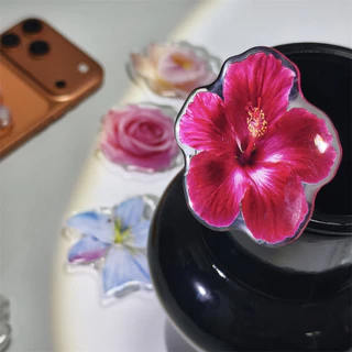 Original Flower Phone Stand Rose Lily Clover Airbag Telescopic Griptok Ins Fashion Lotus Phone Holder