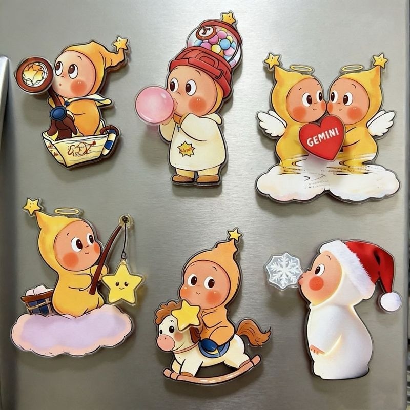 Twinkle Twinkle Spinning แม่เหล็กติดตู้เย็น - Cute Star Baby ตกแต่งตู้เย็นแบบหมุนได้