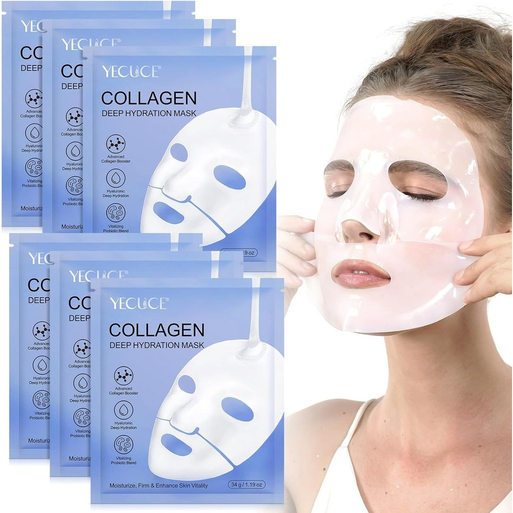 มาส์กหน้าคอลลาเจน - มาส์กหน้าคอลลาเจน 6 ชิ้น - มาส์กหน้าคอลลาเจน - Bio Collagen Deep Hydrating Firmi