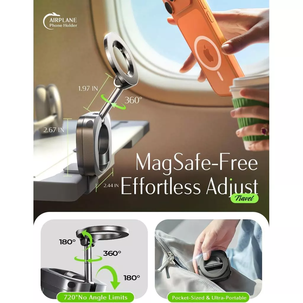 LISENA ที่วางโทรศัพท์มือถือสำหรับเครื่องบิน รองรับ MagSafe thumbnail 3